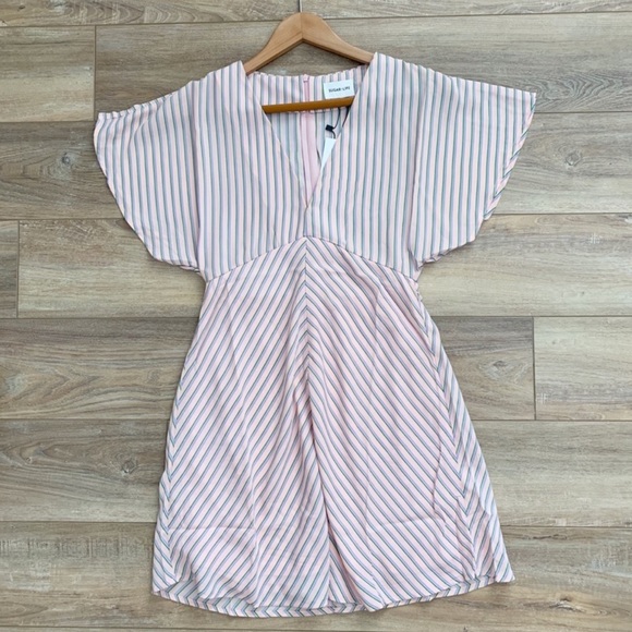 Striped Kimono Mini Dress - Picture 5 of 10